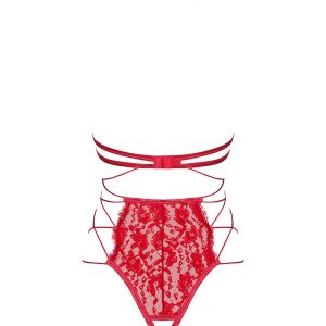 Obsessive Spitzen-Body Peonesia rot S/M