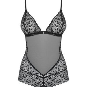 Obsessive Shibu - Transparenter Body ouvert schwarz L/XL