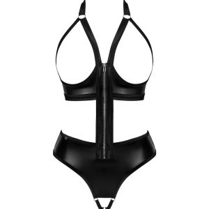 Obsessive Stringbody Norides - Ouvert Wetlook mit Spitze () schwarz XL/2XL