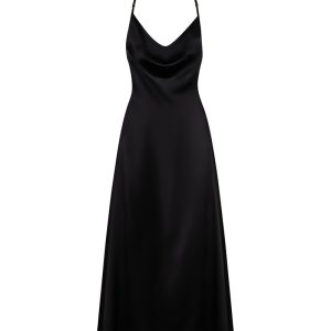 Verführerisches Agatya Satin-Kleid in Schwarz