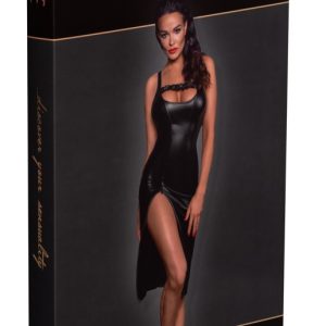 Noir Verführerisches Powerwetlook Kleid schwarz XL