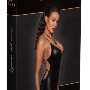 Noir Powerwetlook Minikleid schwarz M