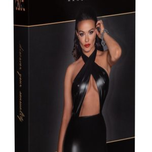 Noir Powerwetlook Minikleid schwarz S