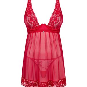 Obsessive Lacelove Babydoll Set rot XL/2XL