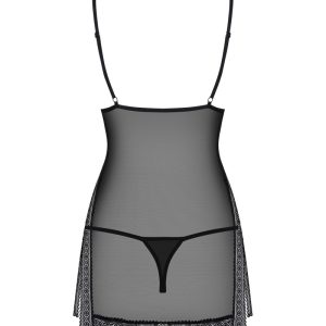 Obsessive Dessouskleid , Schwarz-transparent, mit String schwarz L/XL