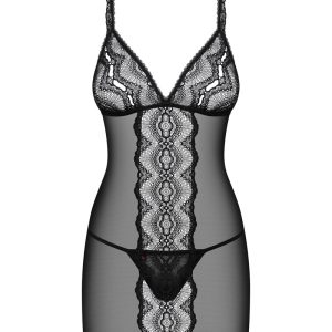 Obsessive Heartina - Dessouskleid & String Set schwarz S/M