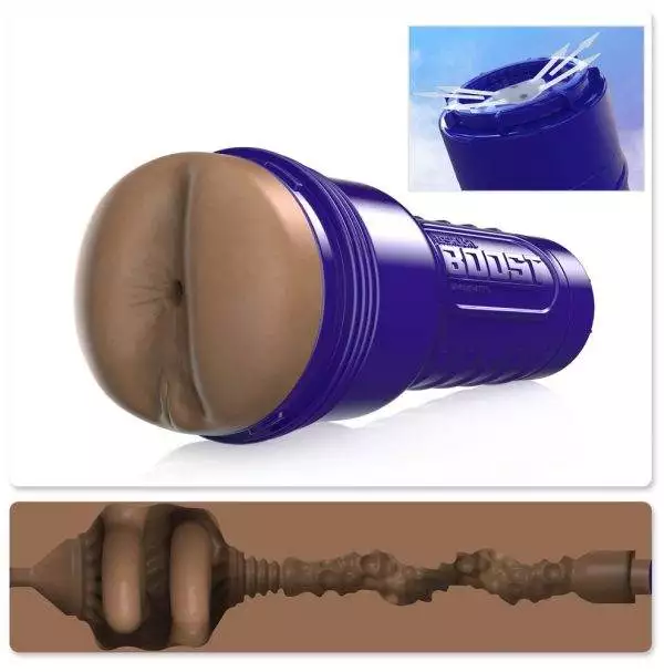 Fleshlight Boost Bang - Masturbator mit Saugkontrolle hautfarben dunkel