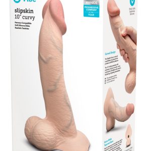 b-Vibe Naturdildo 9" Curvy - Lebensecht & Biegsam hautfarben hell