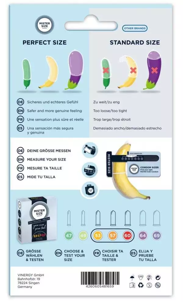 Mister Size Test Package Medium - 3 Kondome nach Maß Mister Size Test Package Medium - 3 Kondome nach Maß