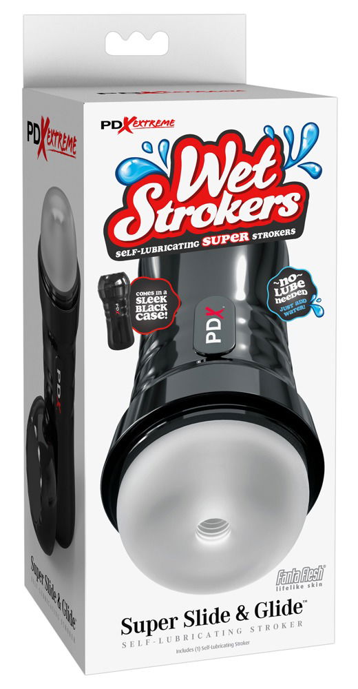 PDX Extreme Wet Strokers Super Slide & Glide Masturbator - Transparent - Realistisches Gefühl