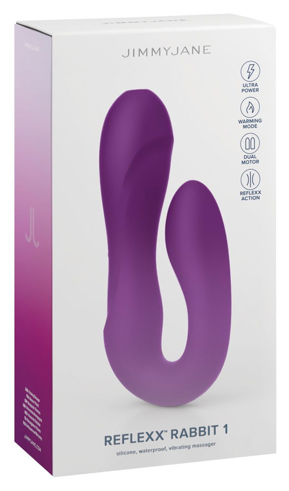 JimmyJane Reflexx Rabbit 3 - Dualer Vibrator mit Wärmefunktion - Biegsam, Flexibel & Kraftvoll