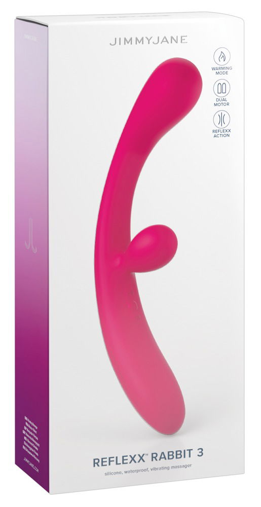 JimmyJane Reflexx Rabbit 3 - Dualer Vibrator mit 10 Vibrationsmodi und Wärmefunktion