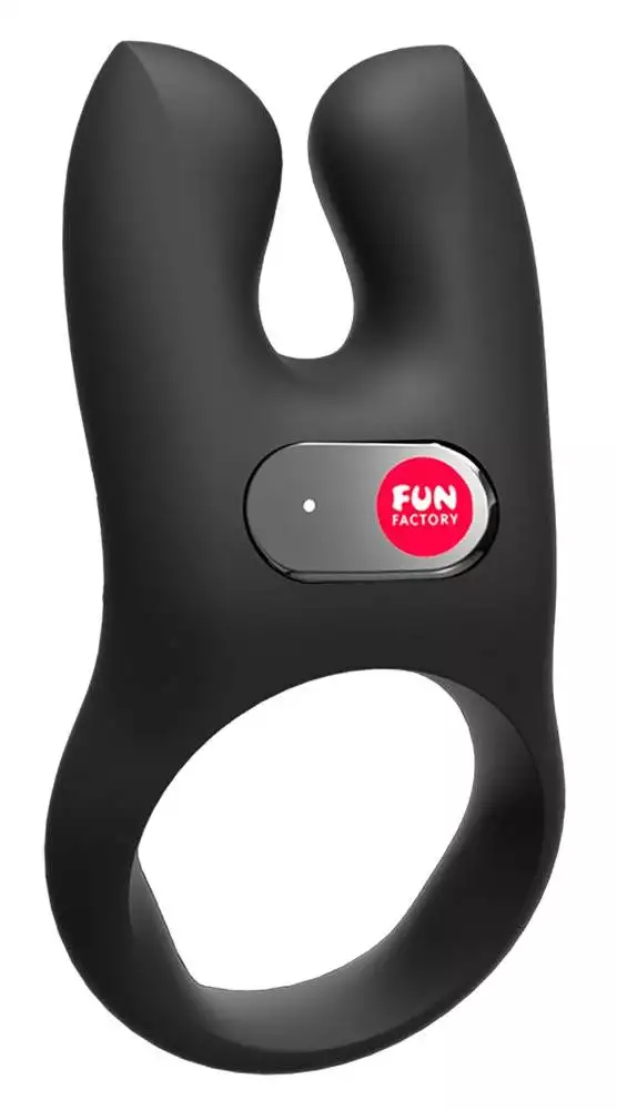 Vibro-Penisring "Powerplay Plus" mit Klitoris-Stimulatoren, schwarz