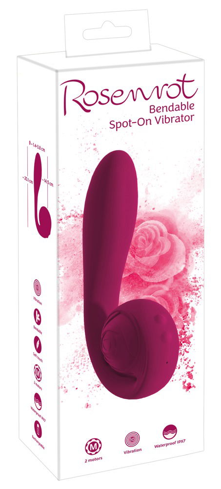 Rosenrot Bendable Spot-on Vibrator - Flexibler Klitorisschmeichler - Wasserdicht - 10 Vibrationsmodi