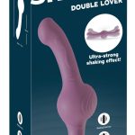 You2Toys Turbo Shaker Double Lover, Doppelvibrator, Silikon, Schwarz/Rosa, USB-wiederaufladbar