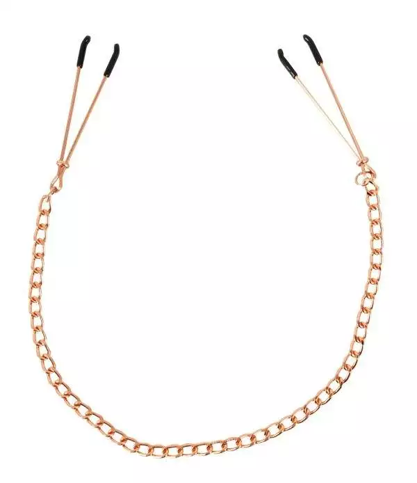 07993510000_nor_a Magic Shiver Brustkette mit Nippelklemmen - Roségold, verstellbar