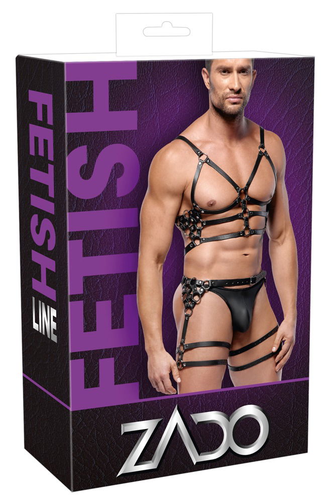 ZADO Leder Harness-Set, verstellbar, Schwarz