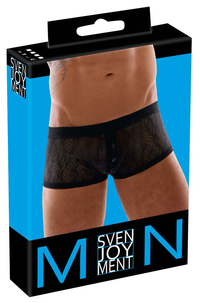 Svenjoyment Transparente Spitzen-Pants, Schwarz, Größe M