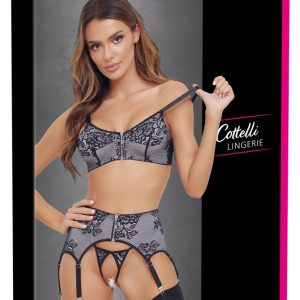 Cottelli LINGERIE Schwarzes Reißverschluss Set