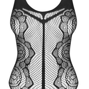 Obsessive Schwarzer Body ouvert B335 - Hochelastisches Mesh - Scharfe Kurven