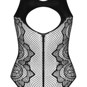 Obsessive Schwarzer Body ouvert B335 - Hochelastisches Mesh - Scharfe Kurven