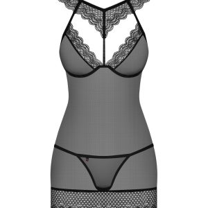 Dresscode Verführung Chemise Set, Schwarz