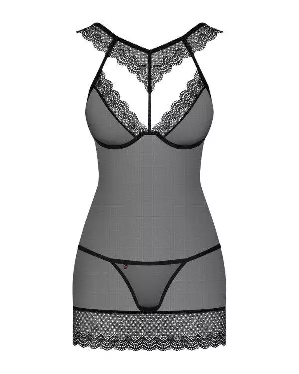 Dresscode Verführung Chemise Set, Schwarz