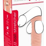 Realistixxx Doppel-Penetration Ball Stretcher mit Dildo, Größe: dehnbar, Farbe: Haut, 14,8 cm