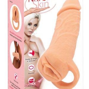 Nature Skin 2in1 Extension + Masturbator MEDIUM - Real-Feelings Penissleeve & Sexspaß