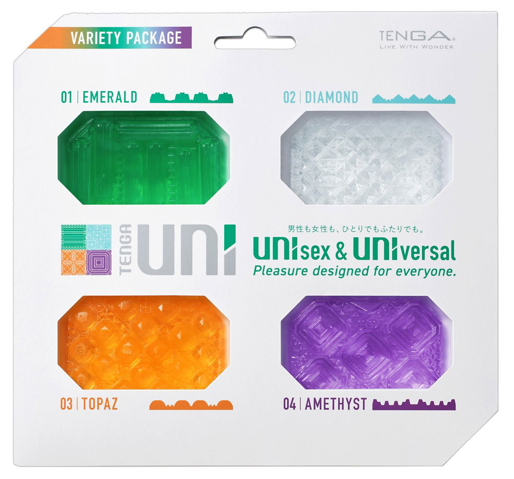 Tenga Uni Variety Pack - 4 elastische Masturbator-Sleeves