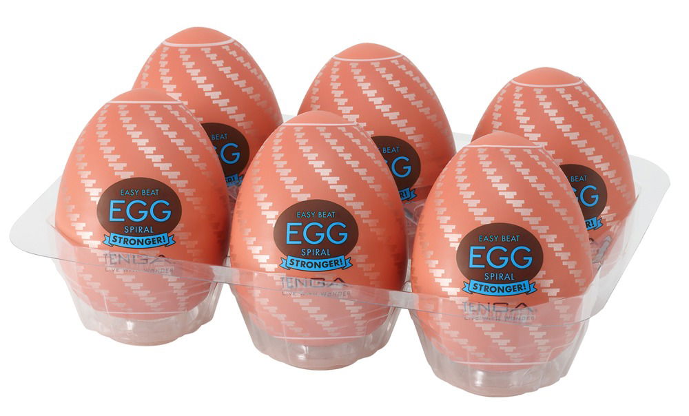 Tenga Einmal-Masturbator Egg Spiral Stronger 6er Pack, klar