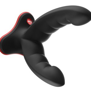 Fun Factory Ryde Doppeldildo, flexibel, einzigartiges Design, 2 Ausleger, glatte Oberfläche, stimulierende Rillen, 12,3 cm & 10 cm, Silikon, 3,8 cm, 240 g, Saugfuß, Strap-on & Harness kompatibel.