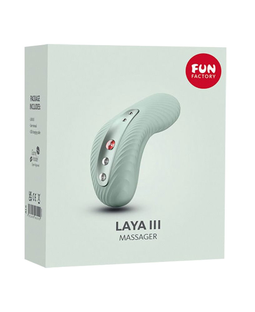 Fun Factory Laya III - Auflegevibrator, wasserdicht, Silikon, 10,8 cm lang, 4,7 cm breit, 3 Vibrationsmodi, 7 Geschwindigkeiten