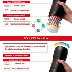 Tenga Vacuum Gyro Roller - Masturbator-Aufsatz mit Rotation und Saugeffekt