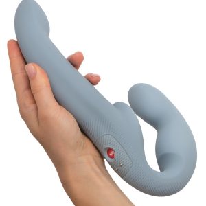 Fun Factory Share Vibe Pro - Doppeldildo mit Vibration, 11,3 cm/14 cm, Silikon, schwarz