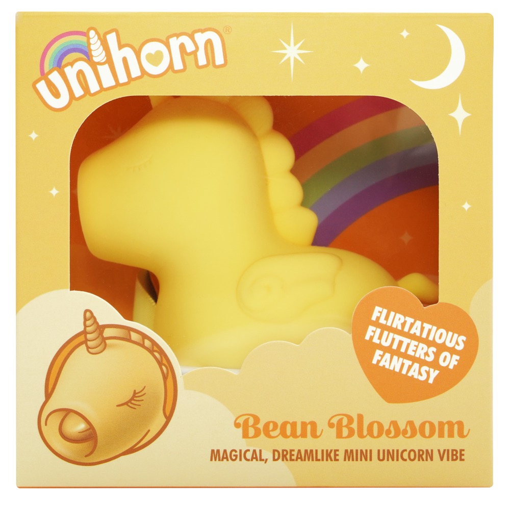 Unihorn Auflegevibrator "Bean Blossom" - Zauberhaftes Einhorn-Toy, USB-aufladbar, 10 Vibrationsmodi, Silikon, 9 cm x 9 cm x 4 cm, 100 g