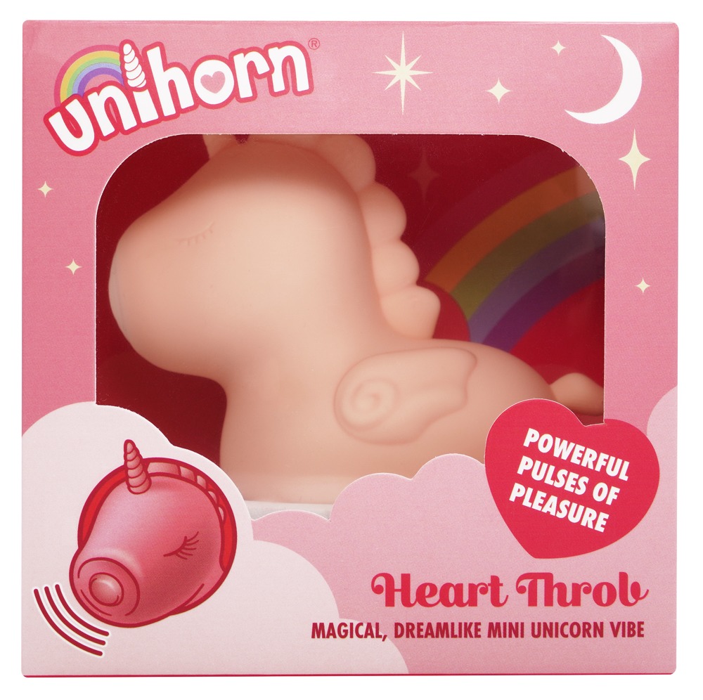 Unihorn Auflegevibrator Heart Throb - Pulsierendes Einhorn - Pink