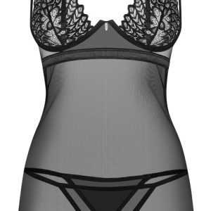 Obsessive 3-teiliges Set Donarella - Schwarz, Erotisch elegante Attraktion