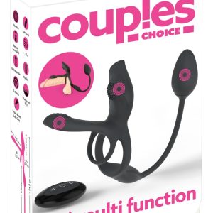 Couples Choice RC Multi Function Couple's Vibrator, Silikon, wasserdicht, wiederaufladbar, 10 Modi, Fernbedienung, 5 Toys in einem