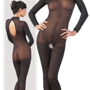 NO:XQSE Catsuit ouvert - Aufregend transparenter Langarm-Catsuit S/M