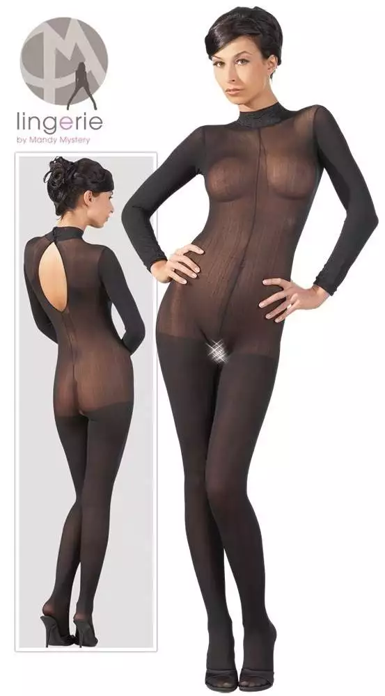 NO:XQSE Catsuit ouvert - Aufregend transparenter Langarm-Catsuit S/M NO:XQSE Catsuit ouvert - Aufregend transparenter Langarm-Catsuit S/M