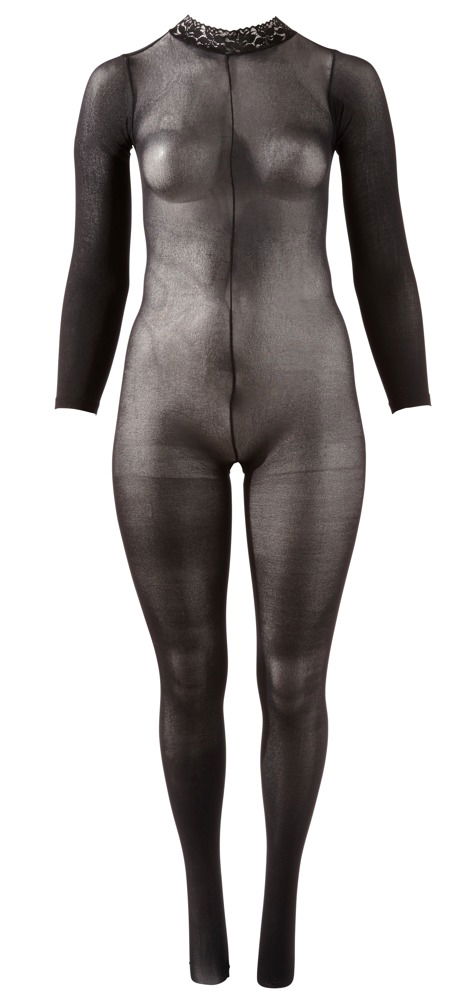 NO:XQSE Catsuit ouvert - Aufregend transparenter Langarm-Catsuit XL/2XL