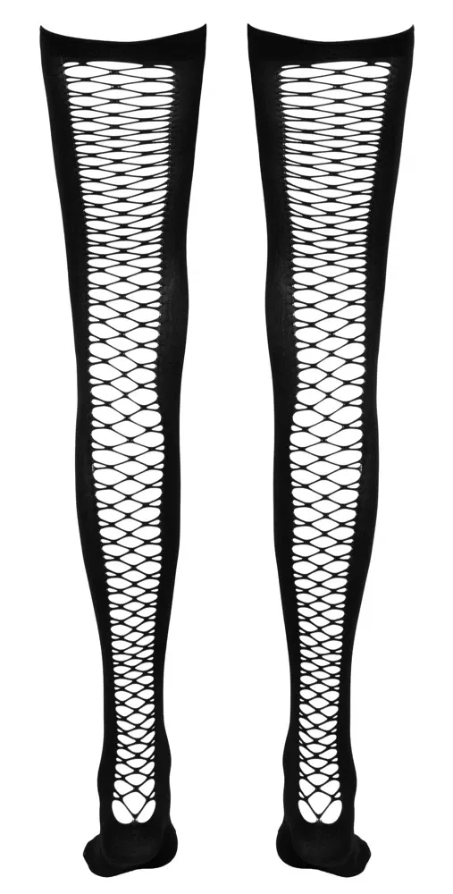 Cottelli LEGWEAR Netz-Overknees mit Silikonband und Netz-Einsatz M/L