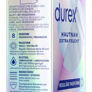 Durex Hautnah Extra Feucht 8er - Dünnstes Kondom, ultra zart. (8 Stück)