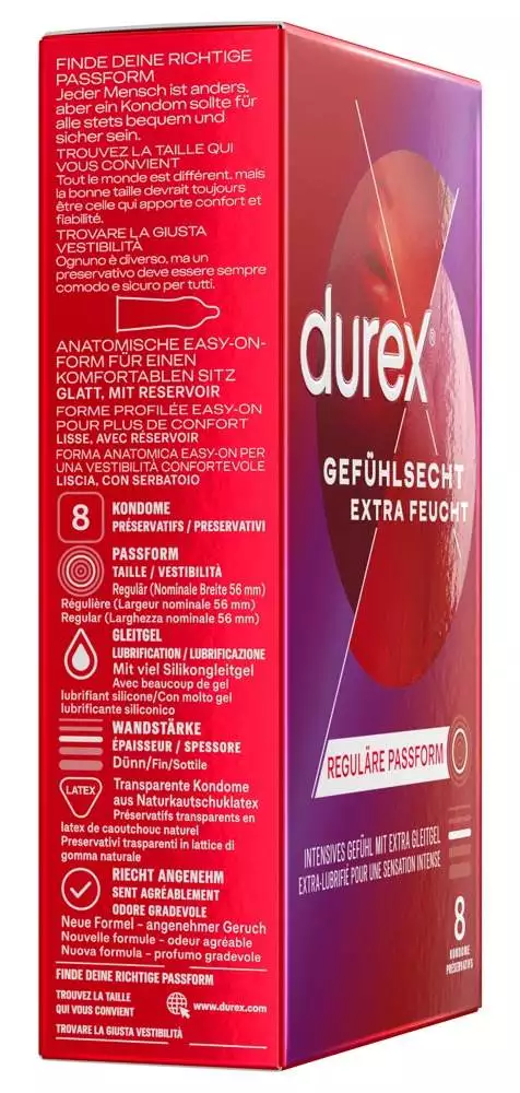 Durex Extra Feucht Kondome - Intensives Gefühl (8er) (8 Stück) Durex Extra Feucht Kondome - Intensives Gefühl (8er) (8 Stück)
