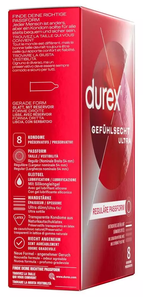 Durex Gefühlsecht Ultra - Transparente Kondome (8 Stück)