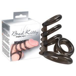 Bad Kitty FlexiRing - Penis-Hoden-Ring mit 6 Ringen Rauchfarben