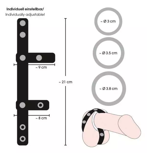 Sextreme Bad Kitty Cock/Ball Ring - Lederimitat mit 3 Penisringen Sextreme Bad Kitty Cock/Ball Ring - Lederimitat mit 3 Penisringen