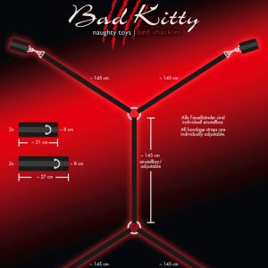 Bad Kitty Bed Shackles - Profi Bettfessel-Set für Bondage-Spiele