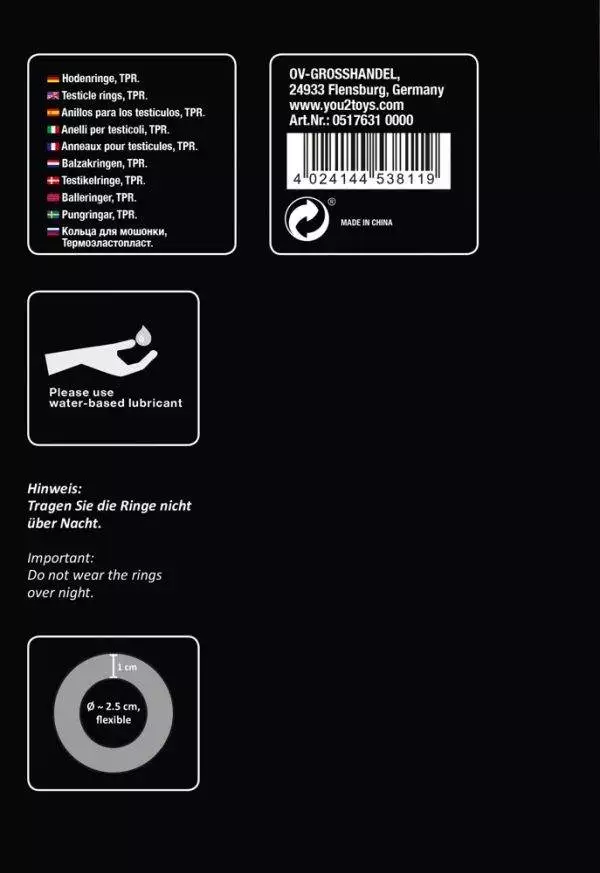 You2Toys Hoden Dehnungs-Set. Dehnen und stimulieren Sie Ihre Hoden diskret unter der Kleidung. Rauch